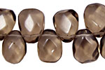 Smoky Quartz Faceted Flat Drop 12x16mm