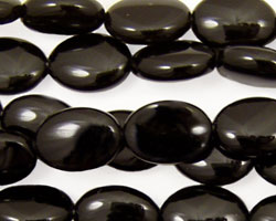 Black Onyx Flat Oval 14x10mm