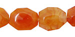 Madagascar Carnelian Faceted Flat Nugget 18-20x13-16mm