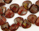 Poppy Jasper Flat Pear Briolette 13x13mm
