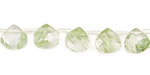 Green Moss Quartz (syn.) Flat Pear Briolette 9x9mm