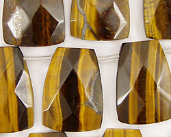 Tiger Eye Faceted Rectangular Pendant 18x25