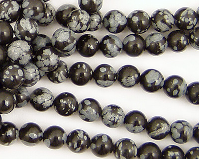 Snowflake Obsidian Round 6mm