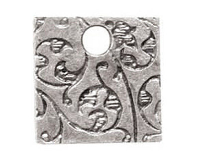 Nunn Design Antique Silver (plated) Mini Square Crown Tag 13mm