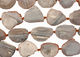 Gray Line Agate Natural Edge Freeform Faceted Slab 27-43x21-41mm