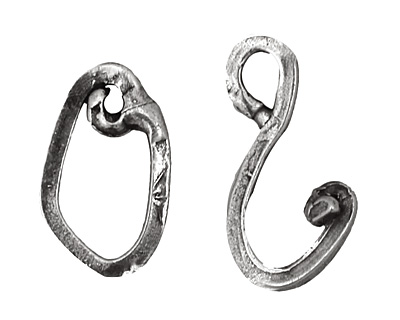 Rustic Charms Sterling Silver Hook & Eye Clasp 30x10mm