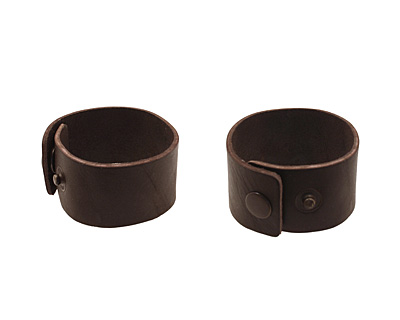 Red Brown Leather Cuff Bracelet 1-1/2