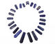 Lapis Drilled Ridged Spear Drop Graduated 11-14x20-50mm