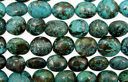 Chinese Turquoise Oval Nuggets 20-29x15-20mm