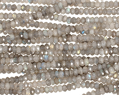 Labradorite Faceted Rondelle 4x6mm