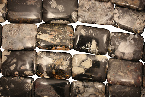 Black Silver Leaf Thin Pillow 40x30mm