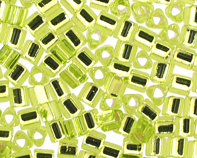 TOHO Lime Green (with Silver Lining) Triangle 11/0 Seed Bead
