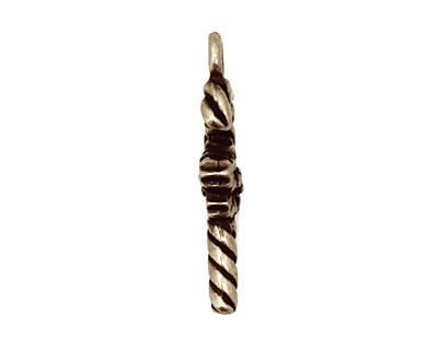 TierraCast Antique Brass (plated) Candy Cane Charm 9x25mm