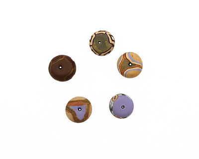 Humble Beads Polymer Clay Kiss in the Garden Disk 8-9x12-13mm