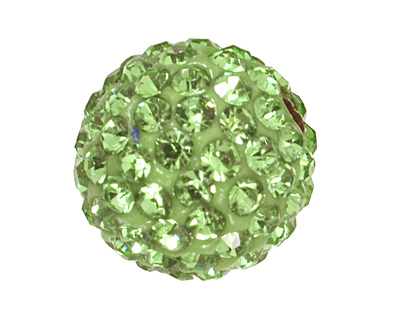 Peridot Pave Round 12mm (1.5mm hole)