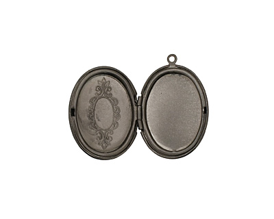 Gunmetal Oval Baroque Heirloom Locket 22x31mm