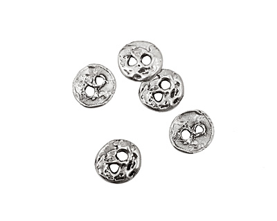 Rustic Charms Sterling Silver 2-Hole Button 15x13mm