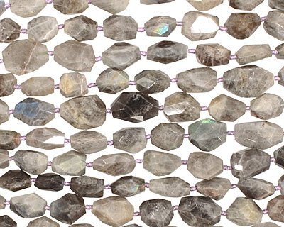 Labradorite Graduated Faceted Nugget 15-25x8-16mm