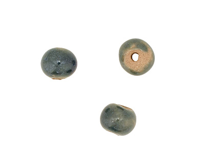 Gaea Ceramic Peacock on Tan Organic Round 9-10x12-13mm