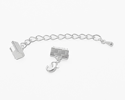 Artistic Wire Silver (plated) Mesh Clasp (w/ Extension Chain & Lobster Clasp) 10mm