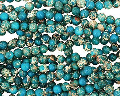 Teal Impression Jasper Round 8mm