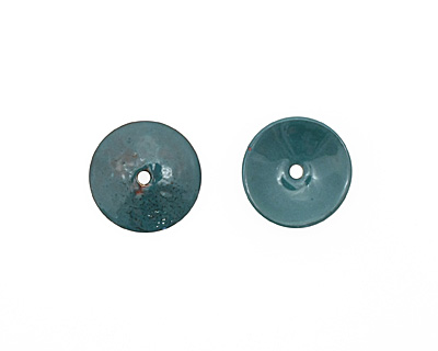 C-Koop Enameled Metal Peacock Blue Disc 3-4x18-20mm