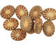 Czech Glass Beige Picasso Flower Window Oval 17x13mm