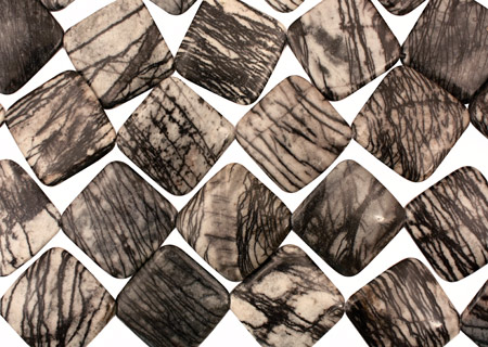 Black Water Jasper Flat Diamond 43mm