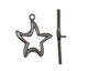 Gunmetal Stylized Star Toggle Clasp 24x20mm, 29mm bar