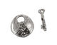 Green Girl Pewter Skeleton Key Toggle Clasp 20mm, 19mm bar