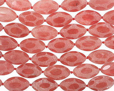 Cherry Quartz Matte with Polished Spots Horse Eye 35x20mm