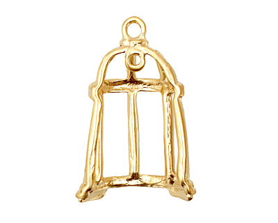 Ezel Findings Gold (plated) Bird Cage Pendant 16x31mm