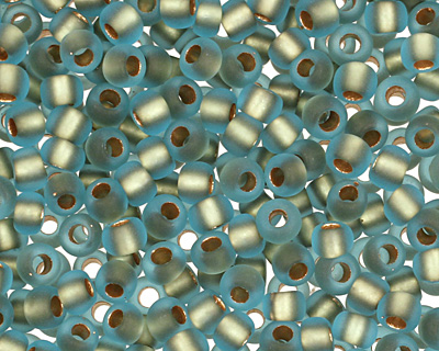 TOHO Aqua (with Frosted Gold Lining) Round 11/0 Seed Bead