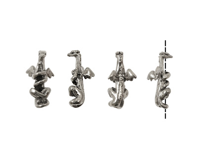 Green Girl Pewter Earth Dragon 27x11mm