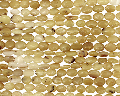 Yellow Opal Irregular Flat Oval 8-11x6-7mm