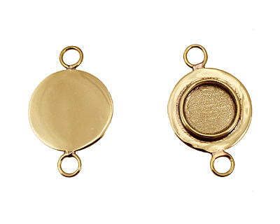 Brass Lipped Circle Bezel Link 18mm