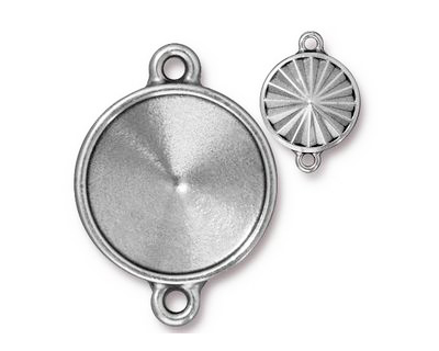 TierraCast Antique Pewter (plated) Faceted Link 29x21mm