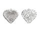Nunn Design Sterling Silver (plated) Large Ornate Heart Bezel Pendant 40x37mm