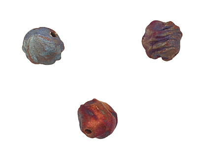 XAZ Raku Rust Blue Small Orb 13-14mm