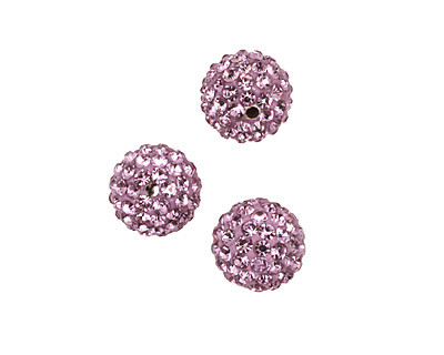 Lilac Pave Round 10mm (1.5mm hole)