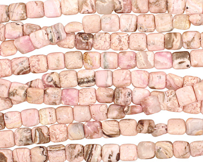Rhodochrosite (soft pink) Puff Square 8mm