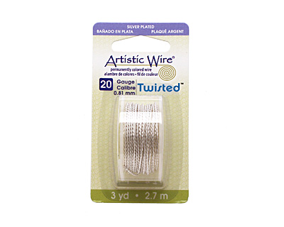 Twisted Artistic Wire Non-Tarnish Silver 20 gauge, 3 yards