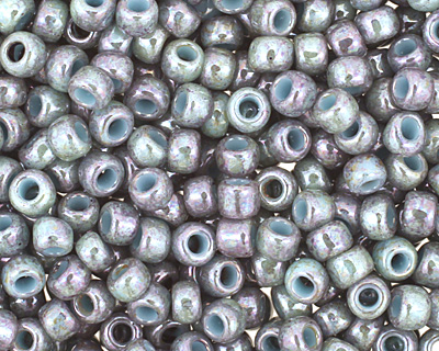 TOHO Marbled Opaque Turquoise/Luster Transparent Blue Round 11/0 Seed Bead