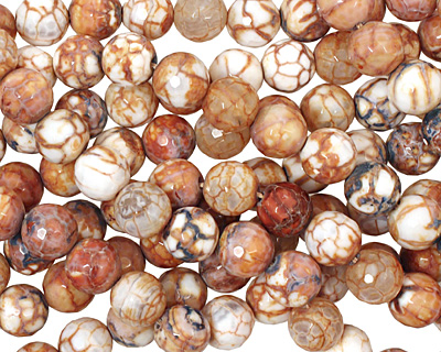 Rusty Blue Fire Agate Faceted Round 12mm