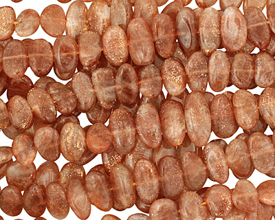 Sunstone (dark) Flat Polished Pebble (side drilled) 8-10x11-16mm