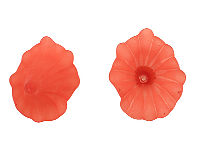 Lucite Padparadscha Trumpet Flower 35x28mm