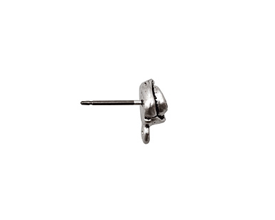 TierraCast Antique Silver (plated) Rose Ear Post 7x10mm