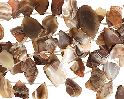 Botswana Agate Flat Freeform Drop 20-41x22-52mm