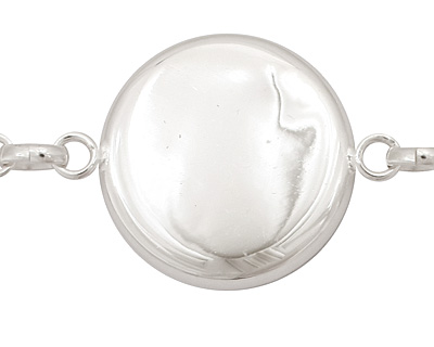 Silver (plated) Circle Bezel Link Bracelet 27mm