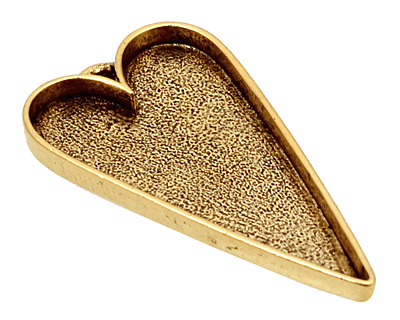 Nunn Design Antique Gold (plated) Grande Heart Bezel Pendant 54x29mm